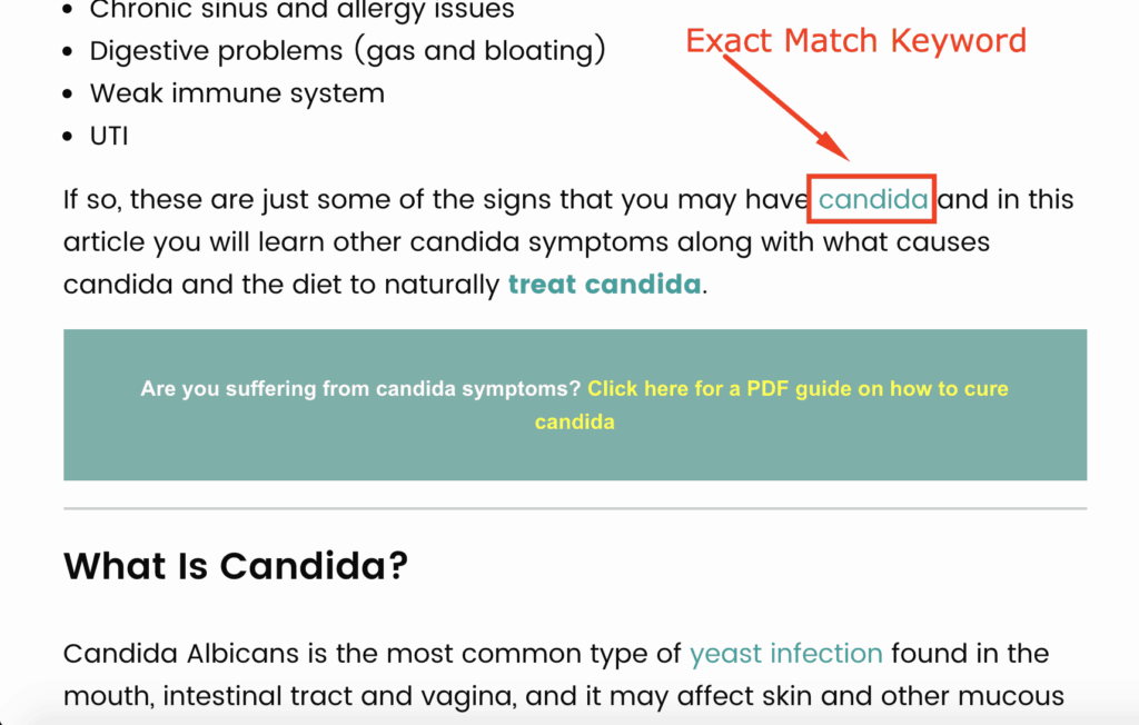 dr axe candida anchor text example