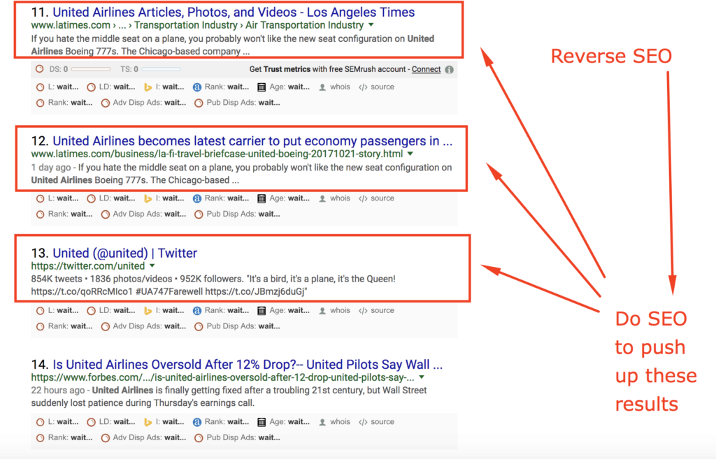 real world reverse seo example