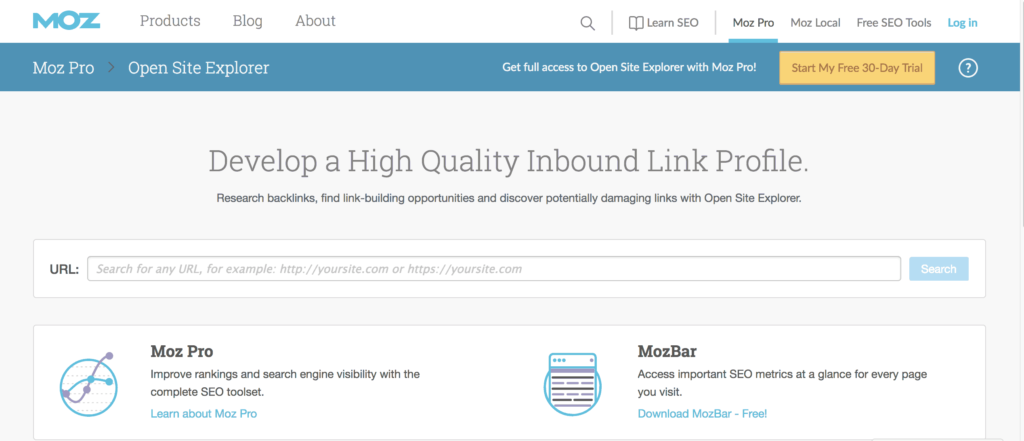 moz open site explorer