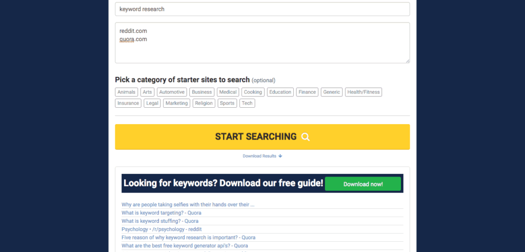 Faqfox keyword tool for questions