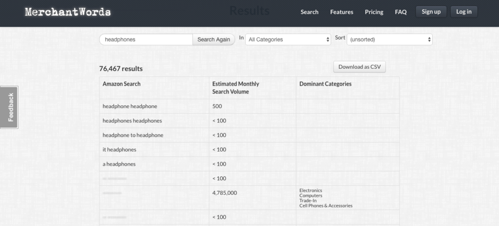Merchantwords amazon keywords